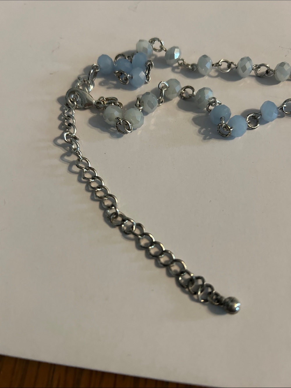 Premier Designs Pale Blue and Aqua Beaded Station Necklace - Picture 3 of 3